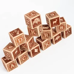 Animal Alphabet Blocks (English - Set of 15) - Handmade in Canada