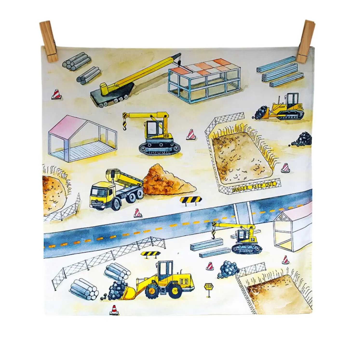 At The Building Site Vegan Play Cloth