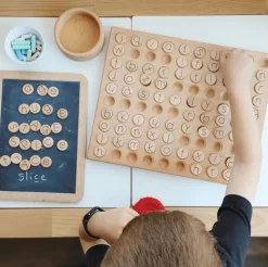Double Sided Wooden Alphabet Discs (Set of 100 Mini Discs)