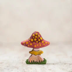 Enchanted Pink Fairy Mushroom | Wooden Toy Figurine