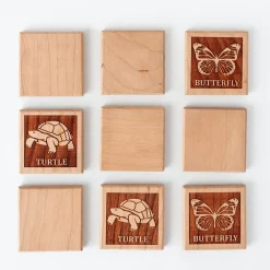 English Wooden Animal Tile Matching Memory Game - Handmade in Canada
