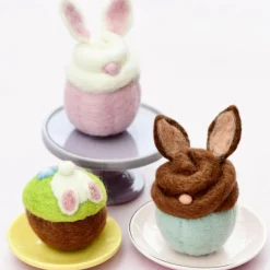 Felt Easter Bunny Cupcakes (Set of 3) | Play Food