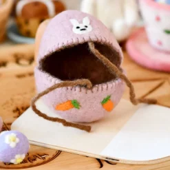 Felt Egg Cover - Pink Bunny Motif