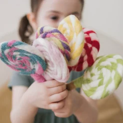 Felt Purple and White Swirl Lollipop | Play Food