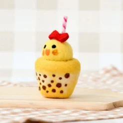 Felt Yellow Chick Boba Bubble Tea Drink | Play Food