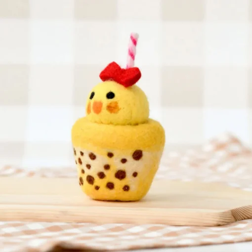 Felt Yellow Chick Boba Bubble Tea Drink | Play Food