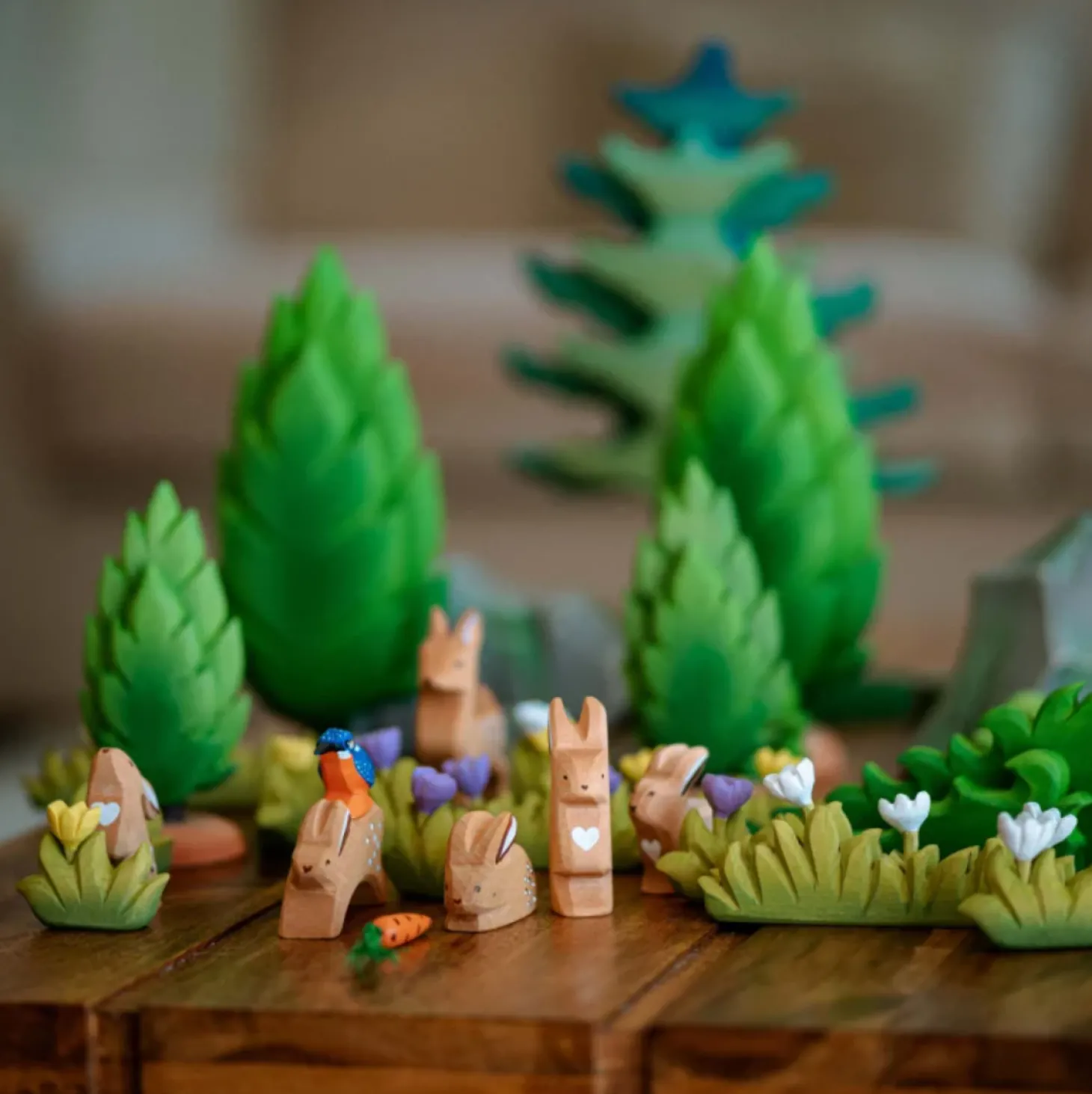 Grass with White Flower (Small) | Wooden Toy