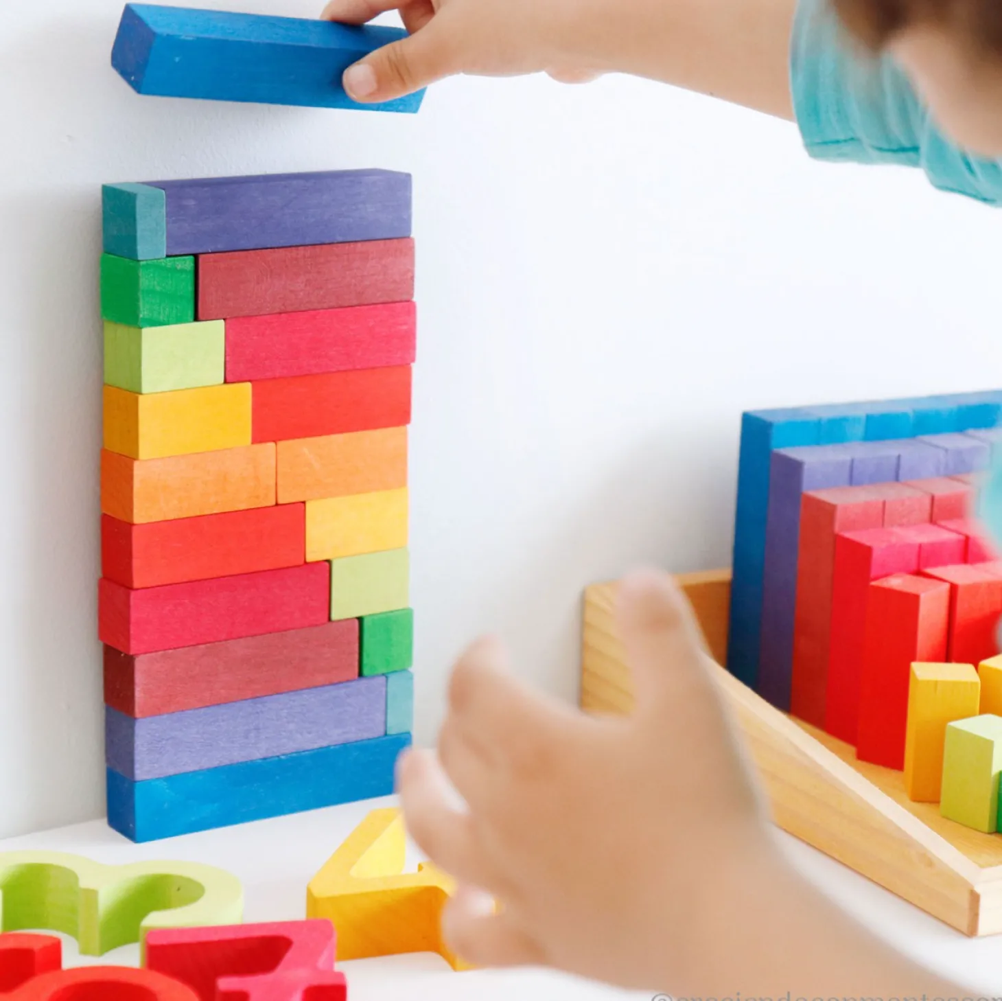 Grimm's Small Stepped Counting Block Set (2cm thick)