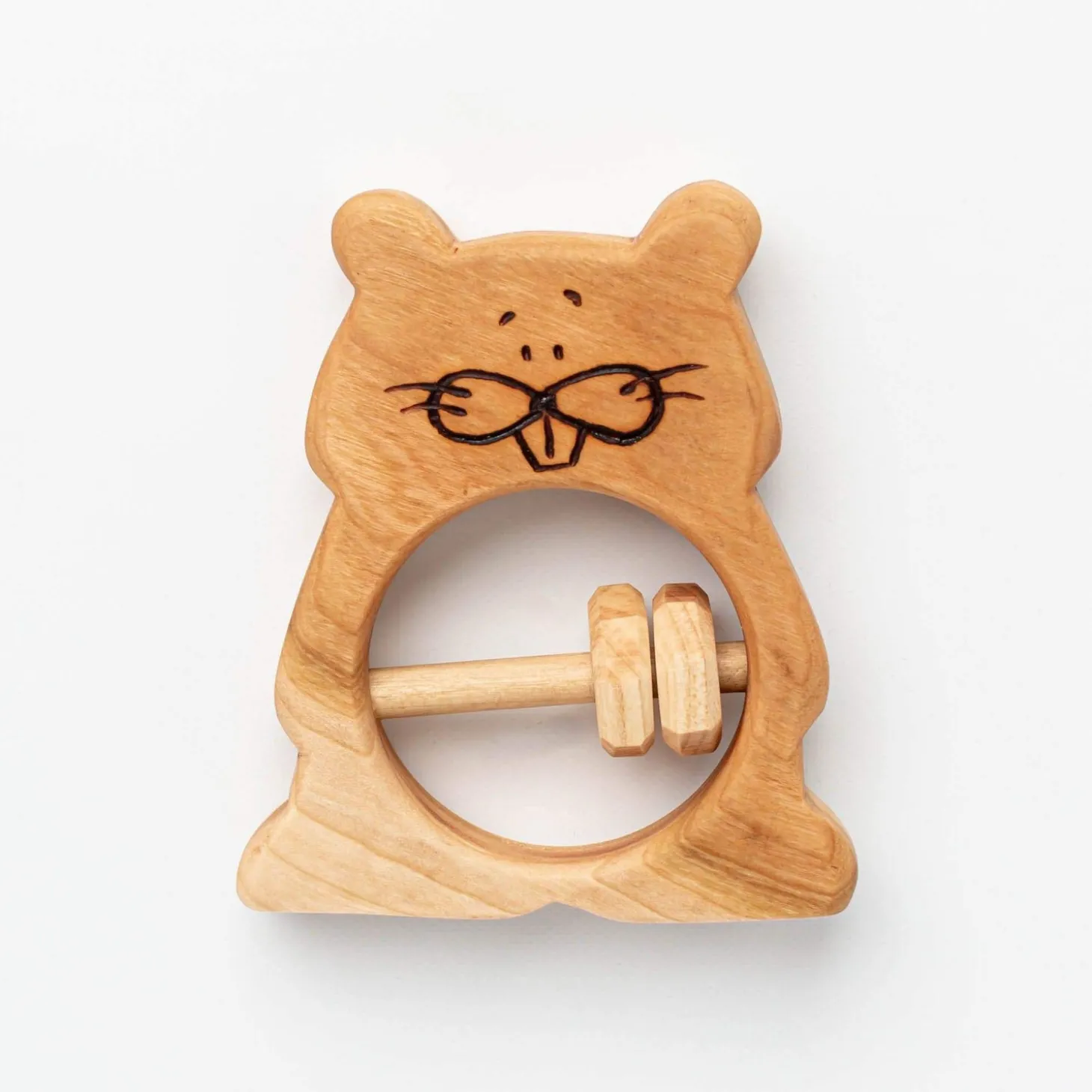 Handmade Beaver Rattle & Teething Toy