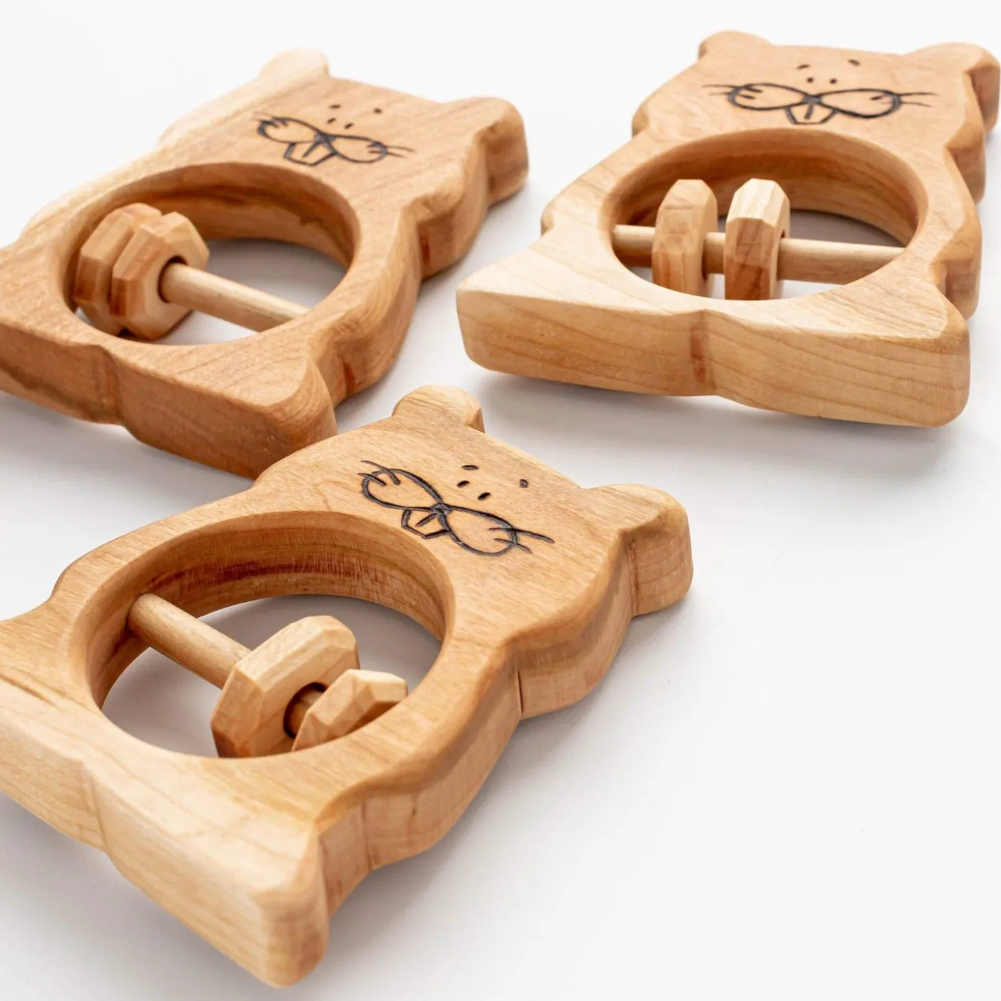 Handmade Beaver Rattle & Teething Toy