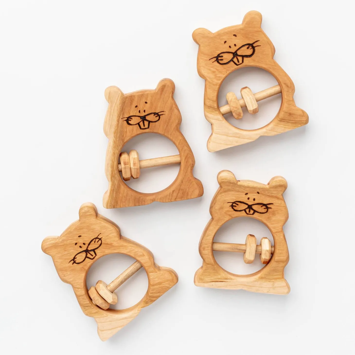 Handmade Beaver Rattle & Teething Toy