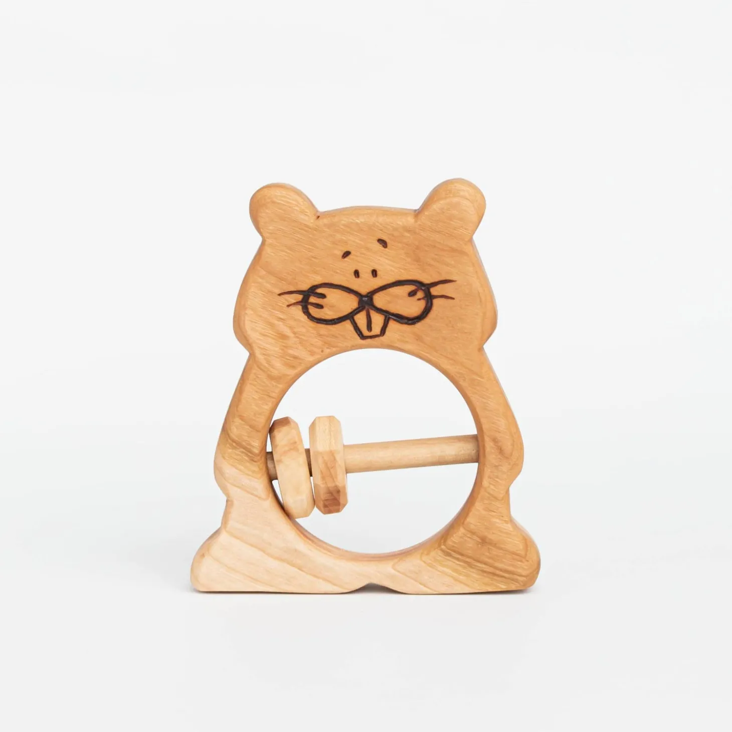 Handmade Beaver Rattle & Teething Toy