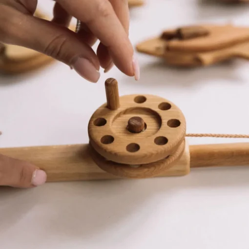 Handmade Wooden Fishing Set | Magnetic Fishing Game