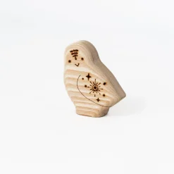 Handmade Wooden Snowy Owl Toy