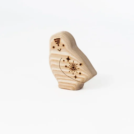 Handmade Wooden Snowy Owl Toy