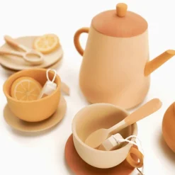 Handmade Wooden Tea Set (Flower)