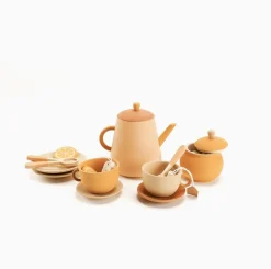 Handmade Wooden Tea Set (Flower)