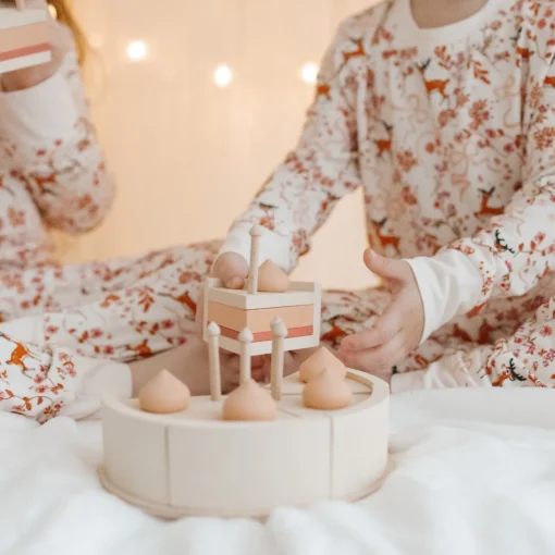 Handmade Wooden Toy Cake (Pink)