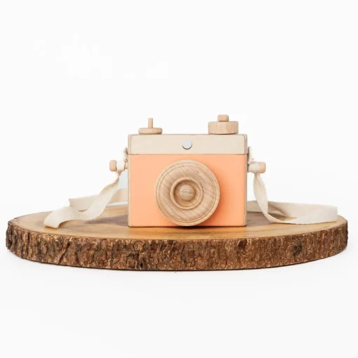 Handmade Wooden Toy Camera (Peach)