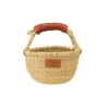 Heddle & Lamm Mini Bolga Basket (Red Brown Handle)