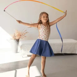 Large Silk & Wood Streamer (Rainbow)