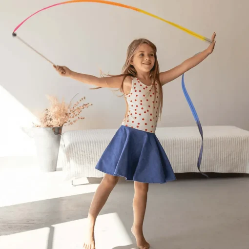 Large Silk & Wood Streamer (Rainbow)