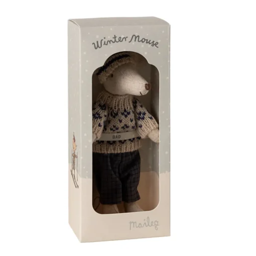 Maileg 2024 Winter Mouse with Ski Set - Blue (Dad)