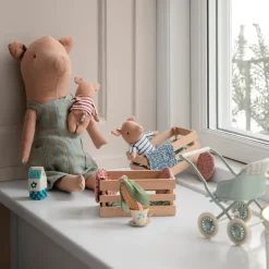 Maileg Baby Pig in a Box (Blue)