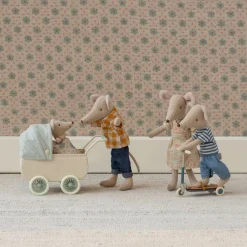 Maileg Pram with Baby Mouse (Mint)