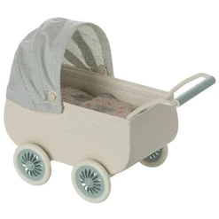 Maileg Pram with Baby Mouse (Mint)