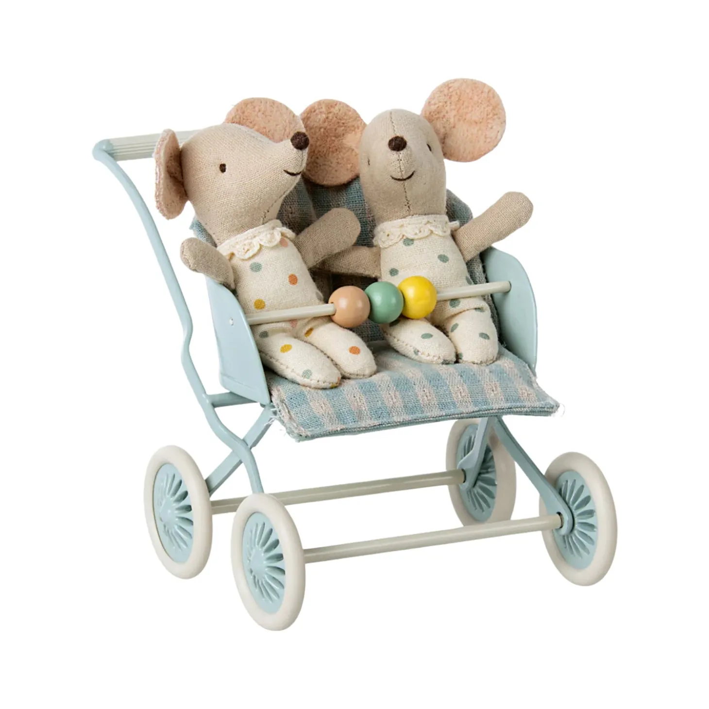 Maileg Reversible Stroller - Blue (Baby Mouse/MY)