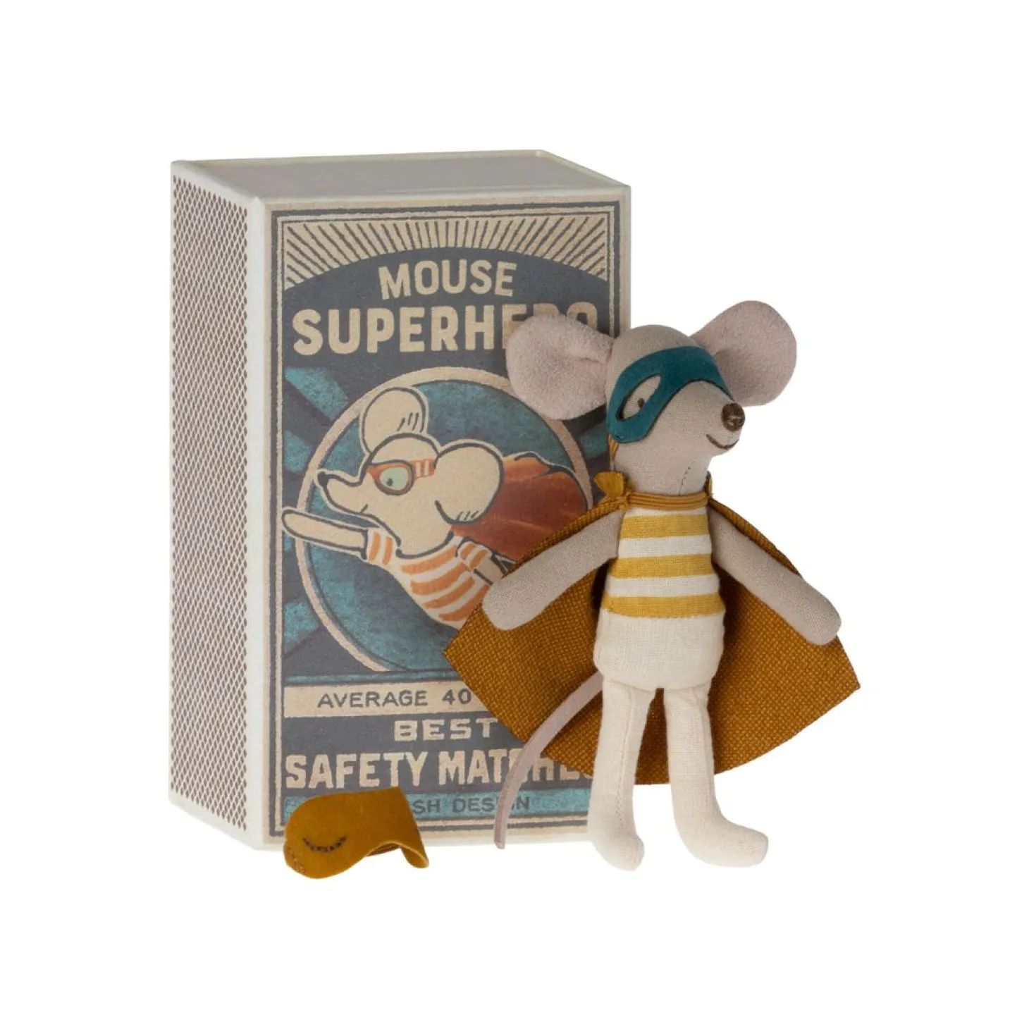 Maileg Superhero Mouse in Matchbox (Little Brother)