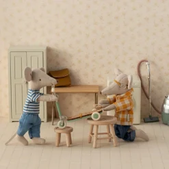 Maileg Yellow Checkered Shirt and Pants (Dad Mouse)