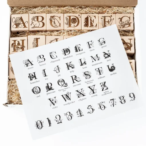 Nature Collection Alphabet Blocks (Set of 26) - Handmade in Canada