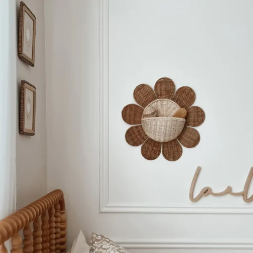 Rattan Daisy Wall Basket