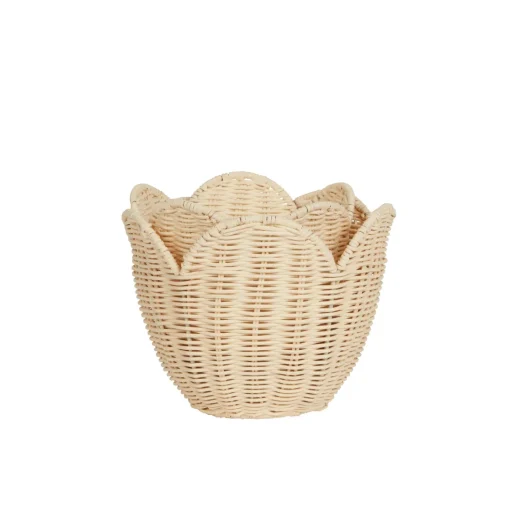 Rattan Lily Basket Set (Buttercream)
