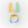Silk Bunny Ears and Tail Dress Up Set (Soft Rainbow)