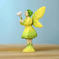 Small Wooden Flower for Fairies (White)