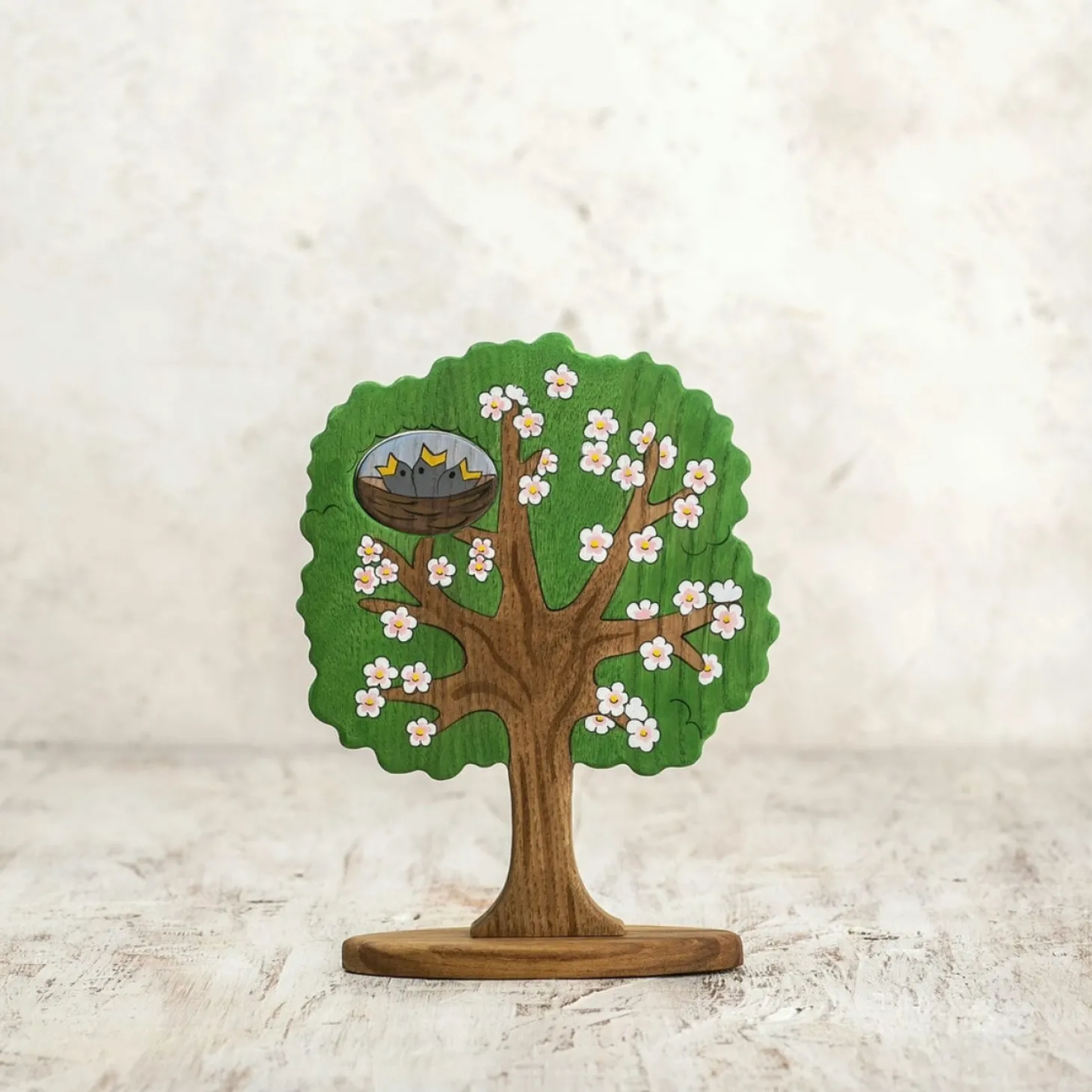 Spring Tree with Baby Birds and Flowers | Wooden Toy