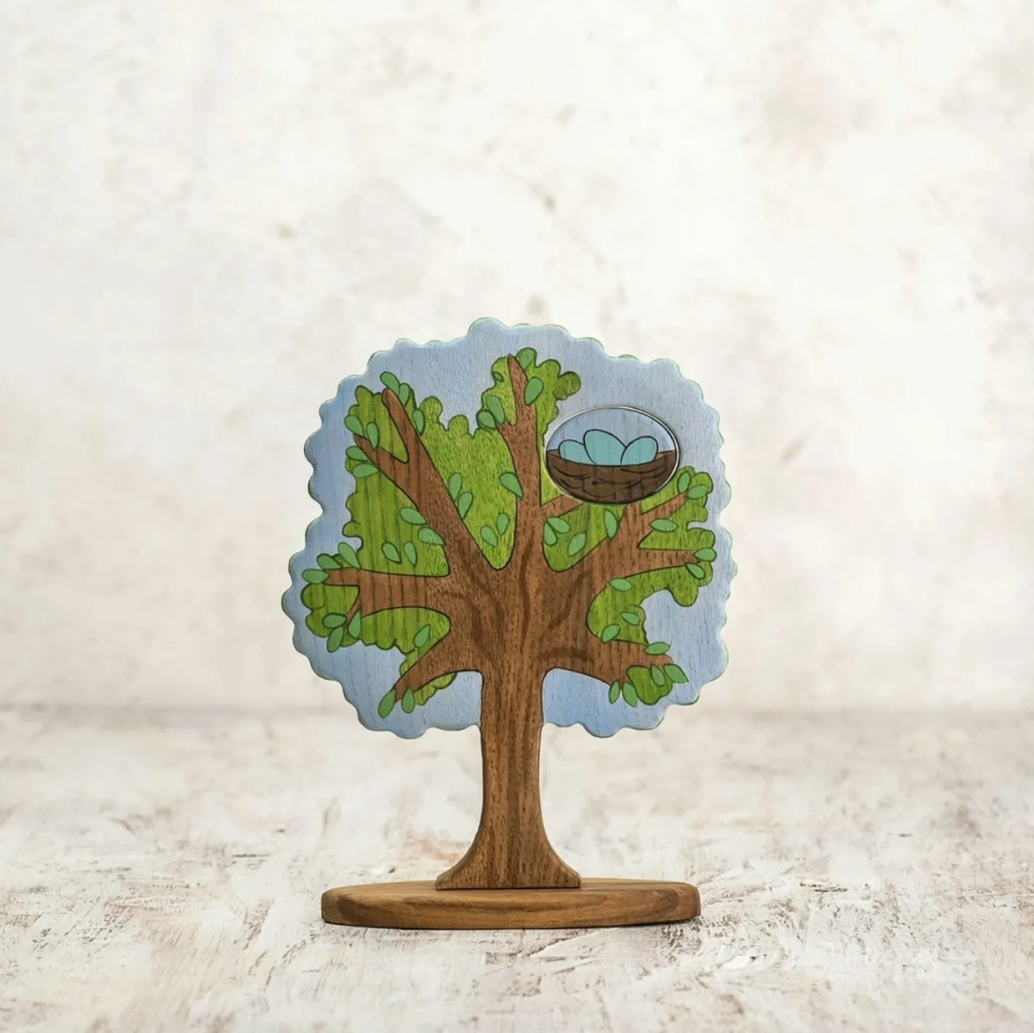 Spring Tree with Baby Birds and Flowers | Wooden Toy