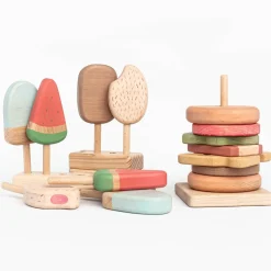 Wooden Hamburger Stacking Toy