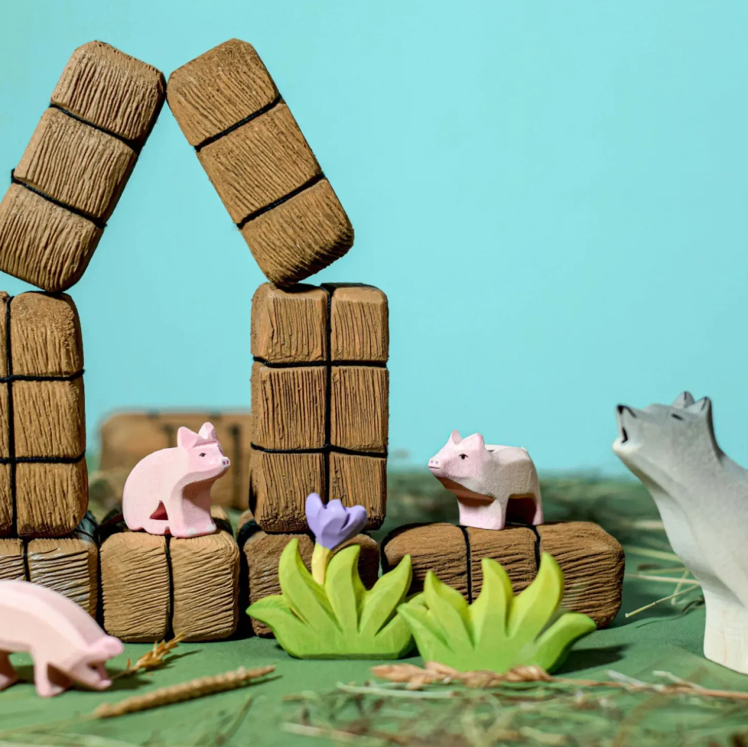 Wooden Hay Bales (Set of 4)