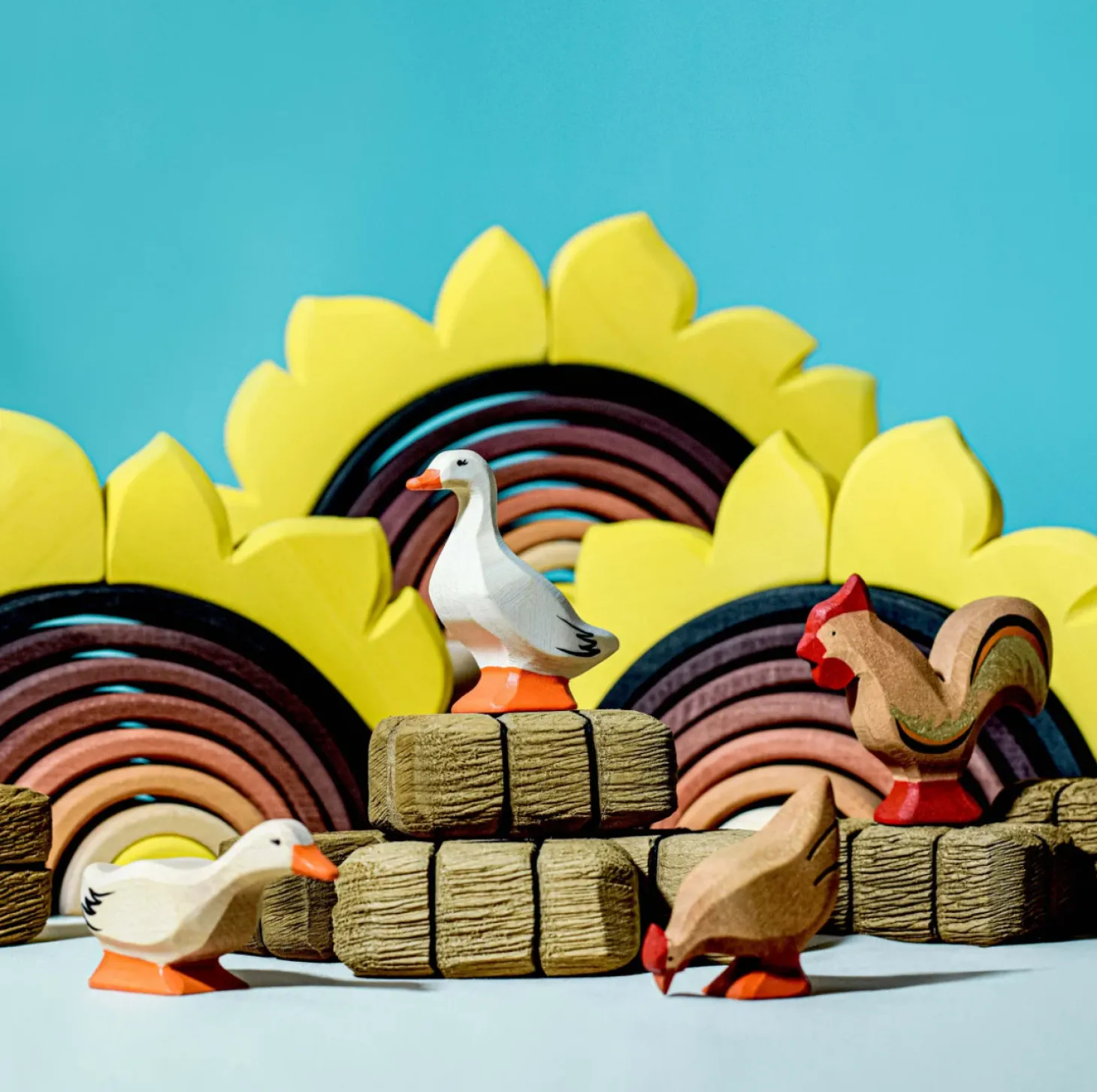 Wooden Hay Bales (Set of 4)