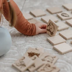 Wooden Nature-Themed Matching Memory Game (24 Tiles) - Handmade in Canada