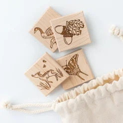 Wooden Nature-Themed Matching Memory Game (24 Tiles) - Handmade in Canada